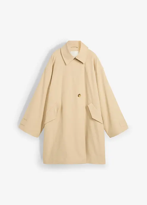 Trenchcoat in A-Linie in beige von vorne - bonprix