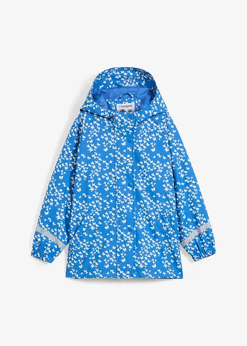 Wasserdichte Regenjacke in blau von vorne - bonprix