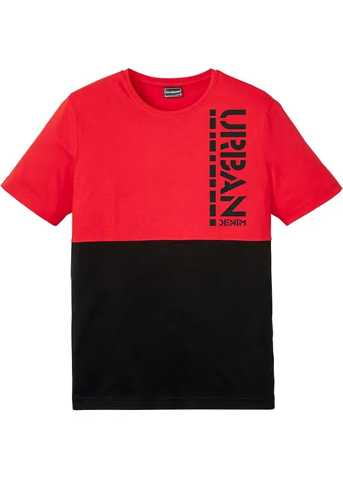 T-Shirt aus reiner Bio-Baumwolle in rot von vorne - bonprix