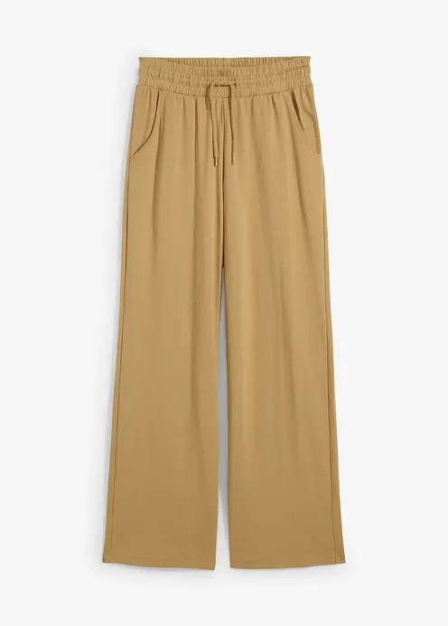 Jersey-Hose aus Interlock in braun von vorne - bonprix