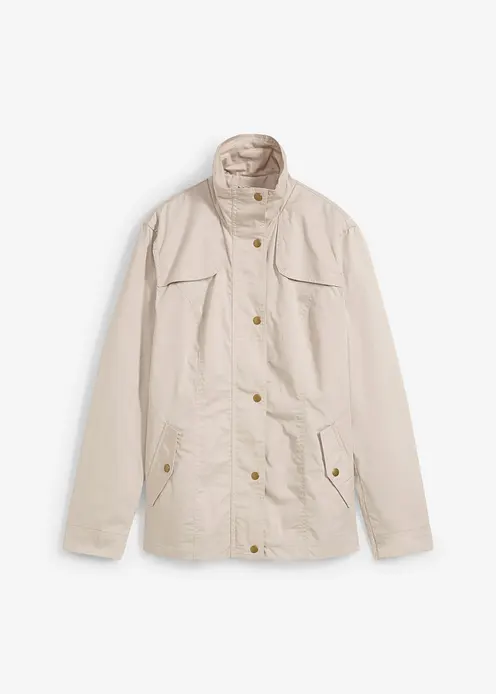 Jacke mit Stehkragen in grau von vorne - bonprix