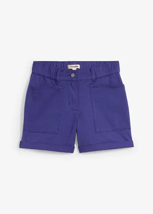 Twill-Shorts in blau von vorne - bonprix