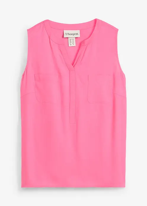 Blusentop aus fließender Viskose in pink von vorne - bonprix