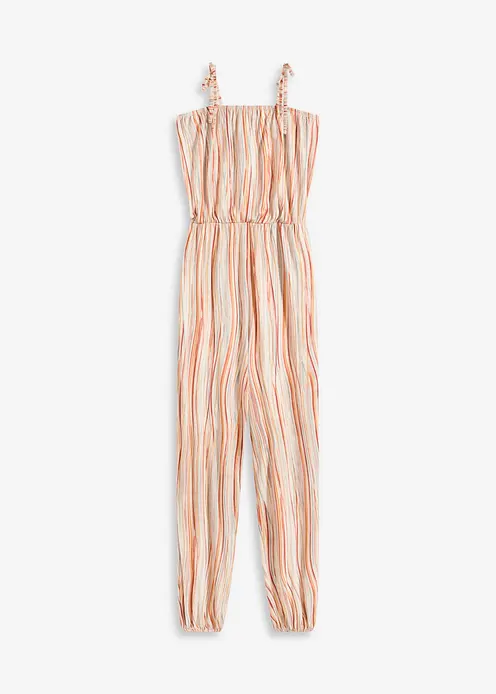 Jersey-Jumpsuit in weiß von vorne - bonprix