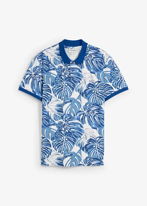 Piqué-Poloshirt aus reiner Bio-Baumwolle in weiß von vorne - bonprix