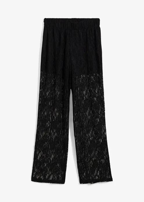 Schlupfhose mit Spitze in schwarz von vorne - bonprix