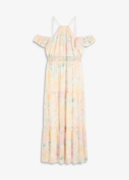 bedrucktes Maxikleid in gelb von vorne - bonprix