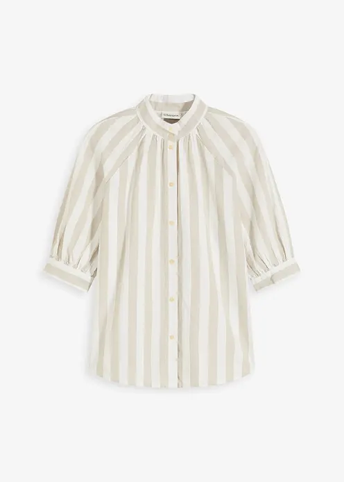 Gestreifte Bluse in grün von vorne - bonprix