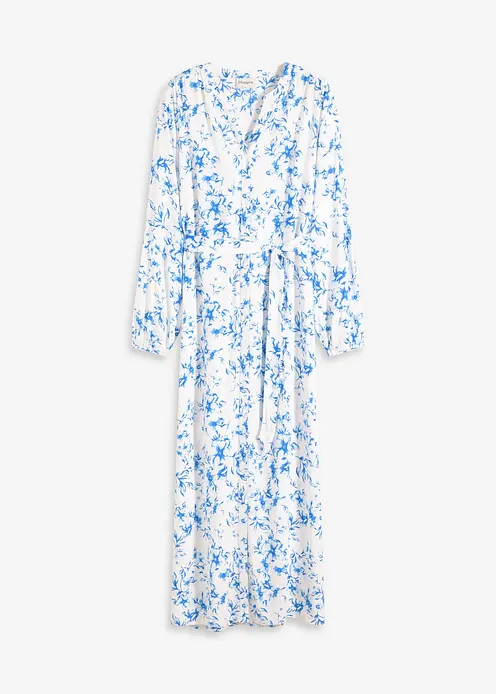 bedrucktes Blusenkleid in weiß von vorne - bonprix