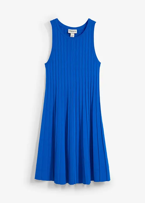 Strickkleid in A-Linie aus Viskose-Mix in blau von vorne - bonprix