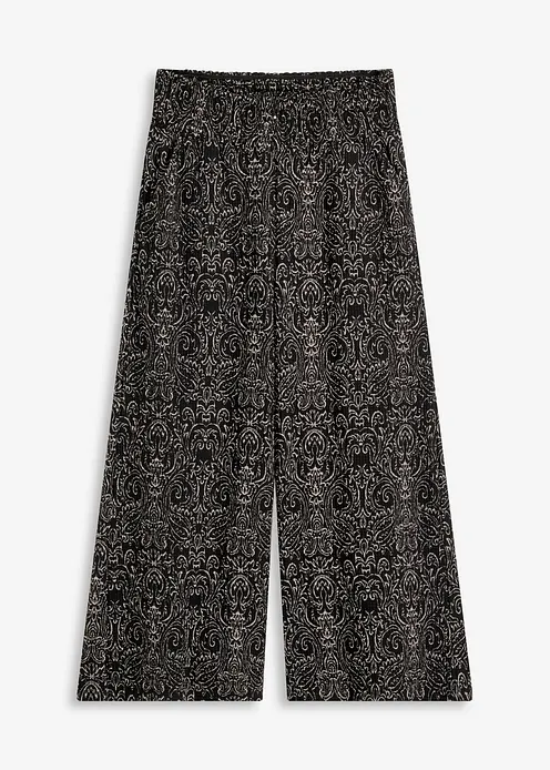 Jerseycrepe-Culotte in schwarz von vorne - bonprix