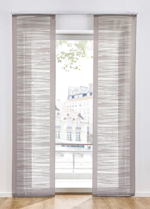 Schiebegardine mit Querstreifen (1er Pack) in grau - bonprix