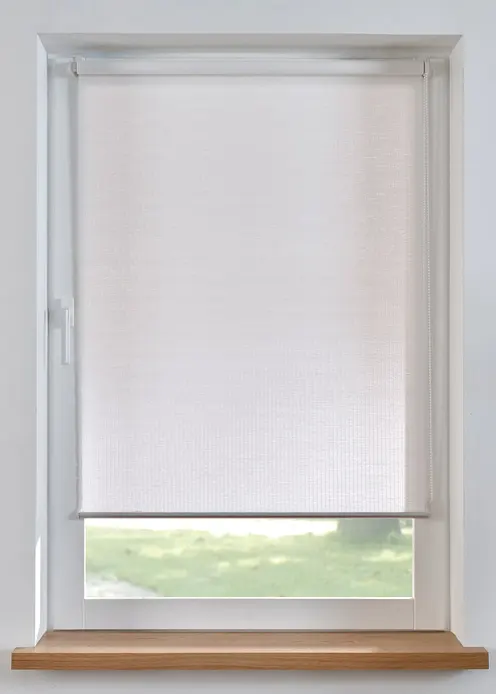 Sichtschutzrollo mit grober Struktur in weiß - bonprix
