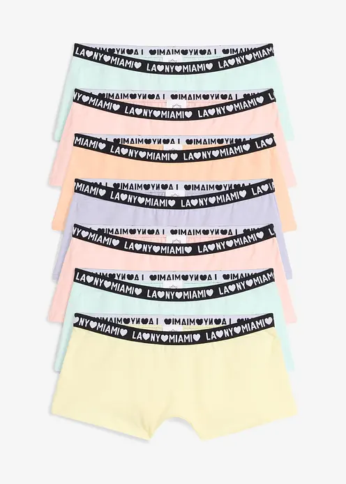 Boxer mit weicher Bio-Baumwolle (7er Pack) in gelb von vorne - bonprix