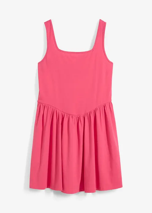 Long-Top aus elastischem Baumwoll-Mix in pink von vorne - bonprix