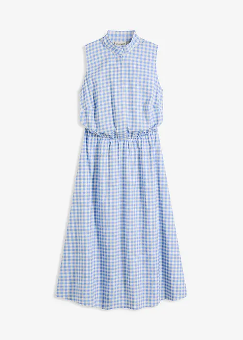 Kleid aus Baumwoll-Popeline in blau von vorne - bonprix