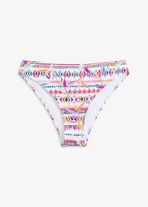 Bikinihose mit hohem Beinausschnitt in weiß von vorne - bonprix
