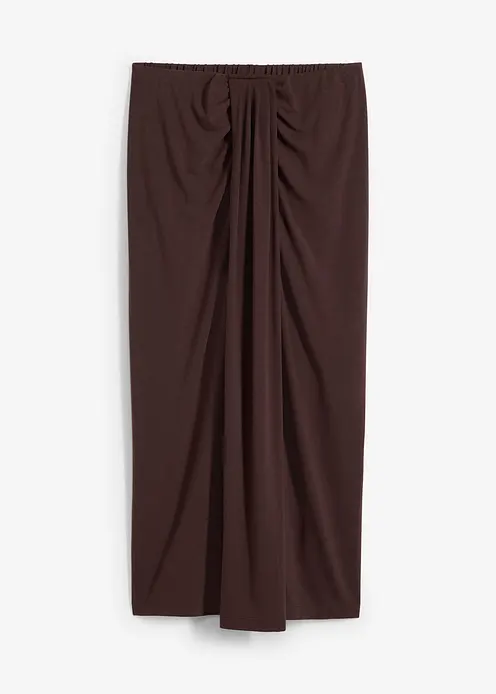 Jersey-Rock mit Bequembund in braun von vorne - bonprix