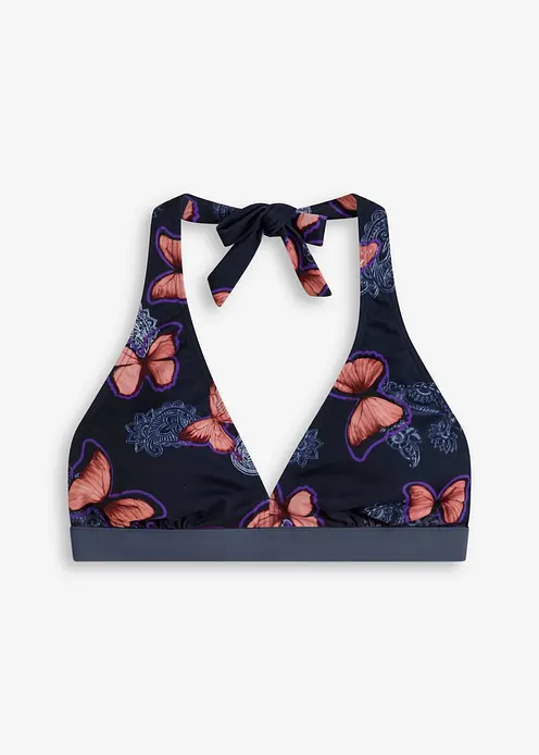 Neckholder Bikini Oberteil in blau von vorne - bonprix