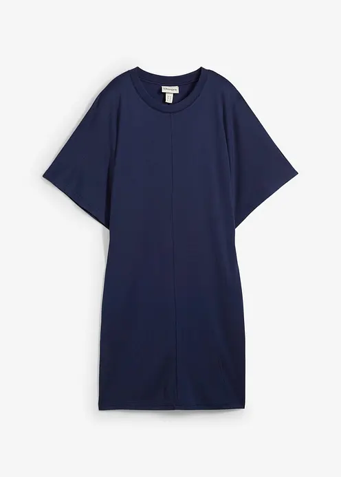 Shirtkleid aus softem Punto di Roma in blau von vorne - bonprix