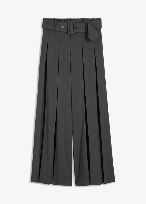 Marlenehose aus fließendem Viskose-Mix in grau von vorne - bonprix
