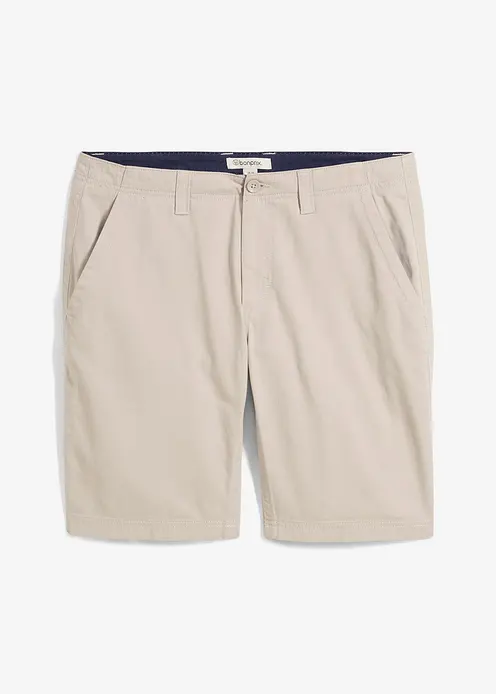 Chino-Bermuda aus reiner Baumwolle, Regular Fit in grau von vorne - bonprix
