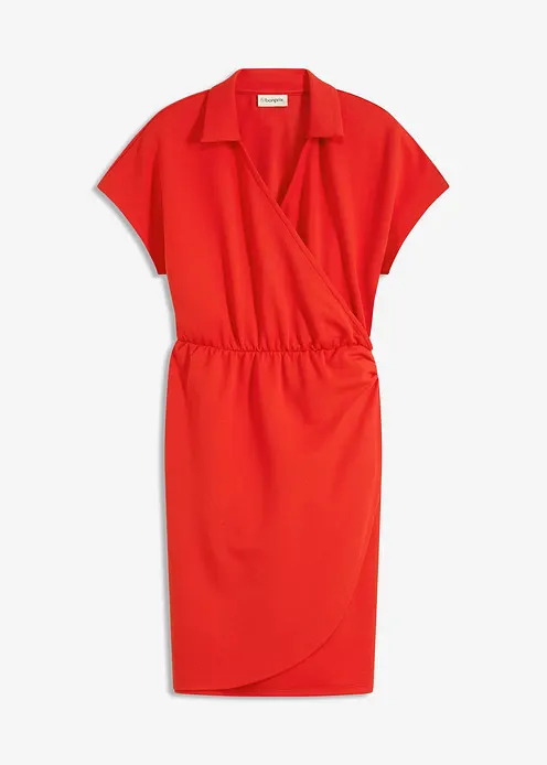 Minikleid in Wickeloptik in rot von vorne - bonprix