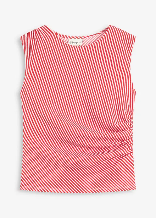 Shirt mit Raffung in rot von vorne - bonprix