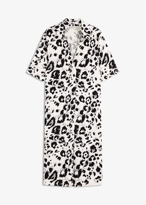 Kleid aus fließender Viskose in weiß von vorne - bonprix