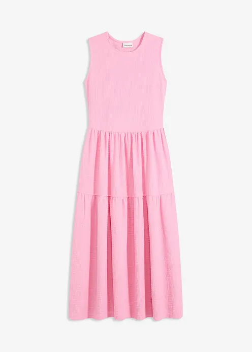Midikleid mit Rückenausschnitt in rosa von vorne - bonprix