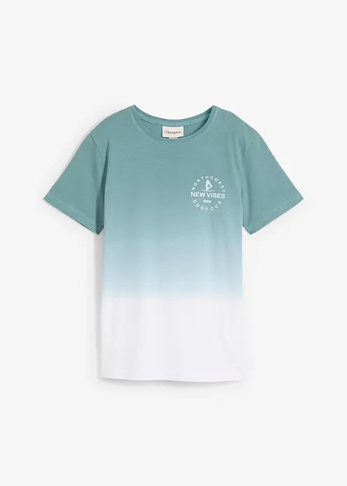 T-Shirt aus reiner Baumwolle in blau von vorne - bonprix
