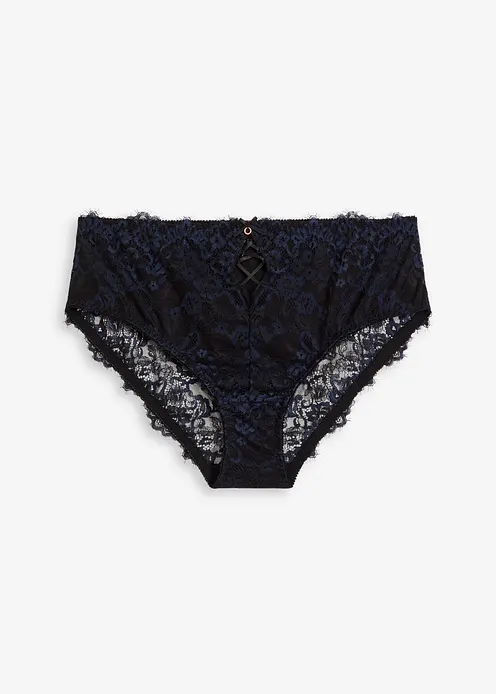 Maxislip aus zarter Spitze in schwarz von vorne - bonprix