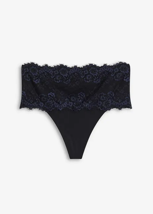 Shape String mit Spitze und mittlerer Formkraft in schwarz von vorne - bonprix