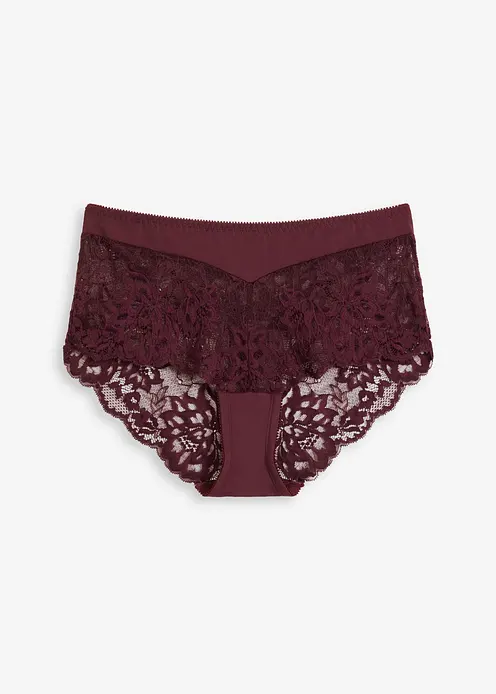Maxipanty mit zarter Spitze in braun von vorne - bonprix