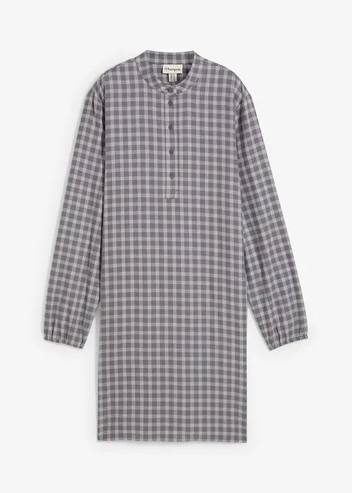 Minikleid aus reiner Baumwolle in grau von vorne - bonprix