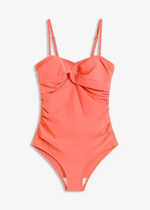 Medium Shape-Badeanzug mit Wickeloptik in pink von vorne - bonprix