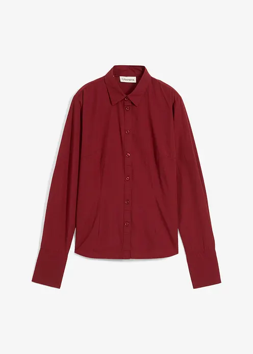 Hemdbluse mit Seidenanteil in rot von vorne - bonprix