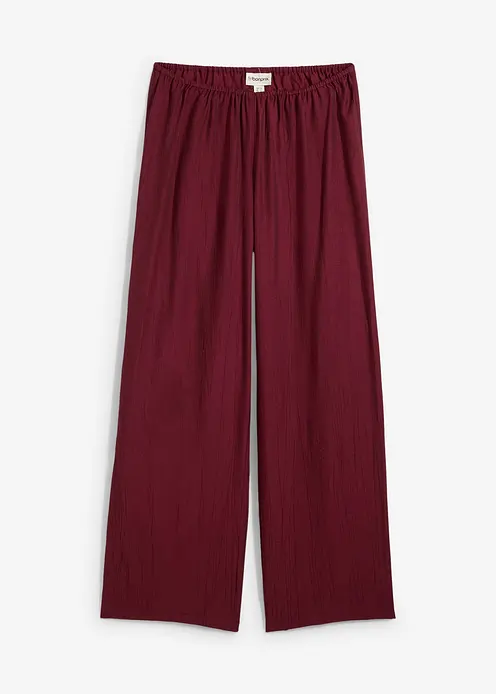 Schlupfhose aus strukturiertem Viskose-Mix in rot von vorne - bonprix