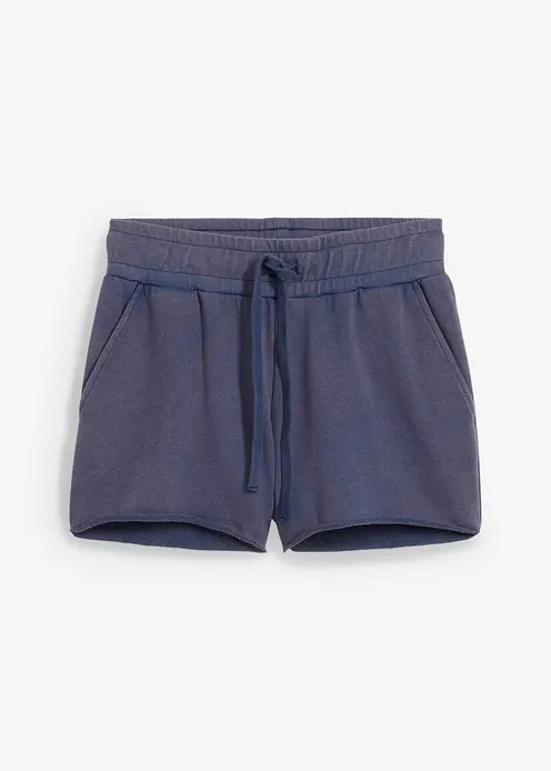 Sweat-Shorts aus weichem Baumwoll-Mix in blau von vorne - bonprix
