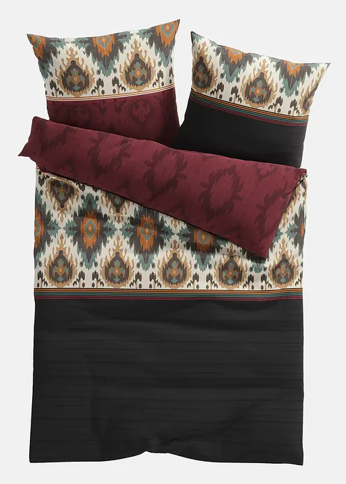 Bettwäsche mit Ethno Design in grau von vorne - bonprix