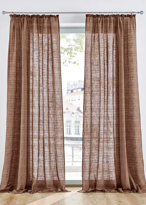 Gardine mit Struktur, in vielen Größen (1er Pack) in braun - bonprix