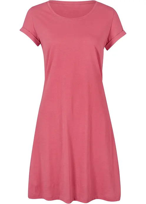 Shirtkleid aus reiner Bio-Baumwolle in pink von vorne - bonprix