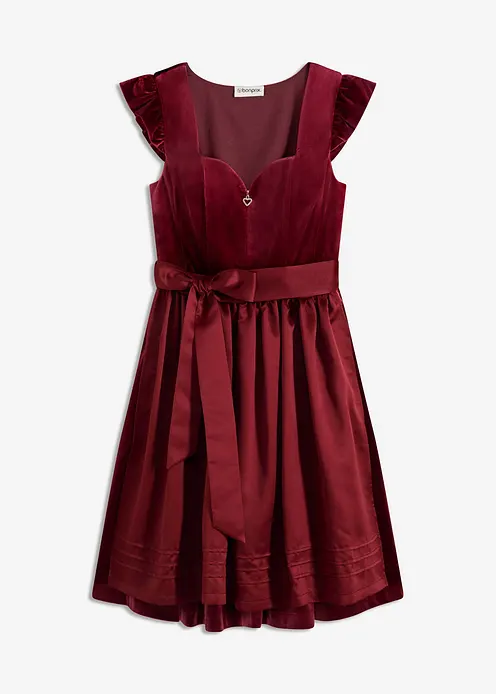 Dirndl und Schürze (2-tlg.Set) in rot von vorne - bonprix