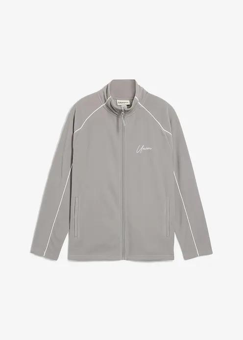 Fleecejacke in grau von vorne - bonprix