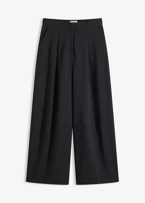Barrel-Hose aus Viskose-Mix in schwarz von vorne - bonprix