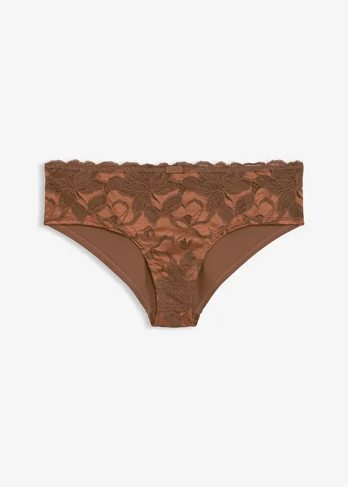 Hipster aus zweifarbiger Spitze in braun von vorne - bonprix
