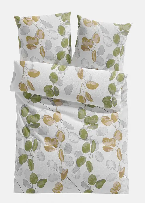Bettwäsche mit Aquarell Design in weiß von vorne - bonprix