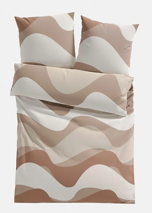 Bettwäsche mit grafischem Design in beige von vorne - bonprix