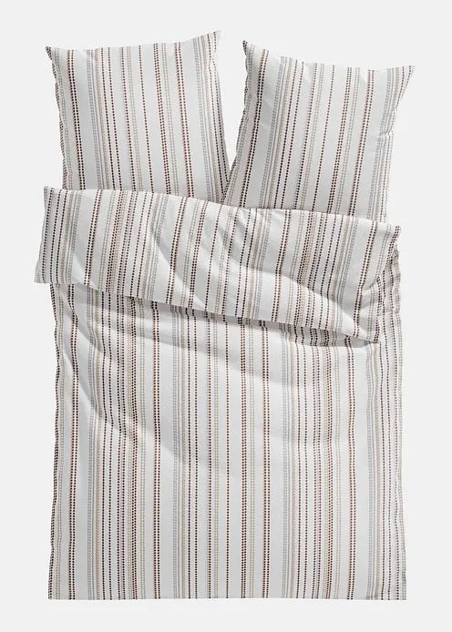 Bettwäsche mit Streifen in weiß von vorne - bonprix