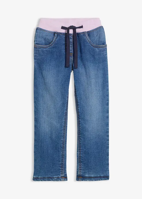 Komfortable Thermojeans mit Fleecefutter in blau von vorne - bonprix